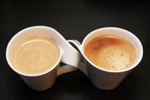 Two cups of coffee Stock Photos