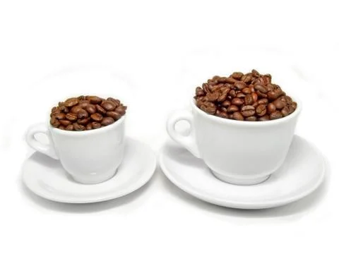 Two cups coffee Stock Photos