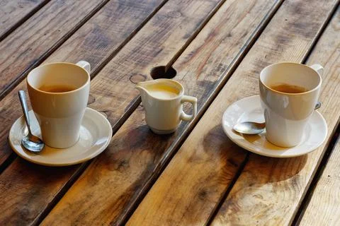 Two cups of coffee. Stock Photos