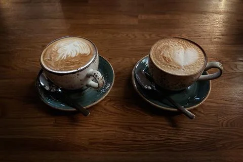 Two cups of coffee. Stock Photos