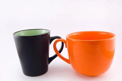 Two cups isolated on white Stock Photos