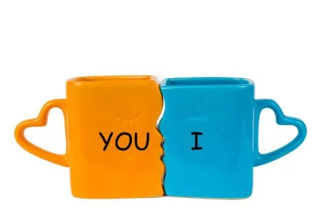 Two cups for lovers Stock Photos