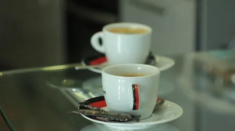 Two cups of morning coffee Video stock 45433339