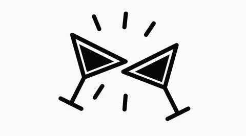 Two Cups or Drinks Icon Stock Illustration