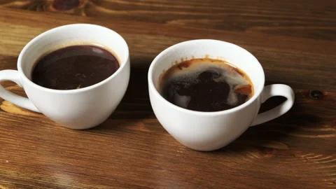 Two cups of ready-made coffee Stock Footage 158167091
