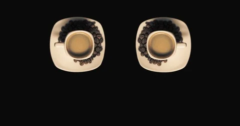Two cups with rotating coffee Stock Footage 103762558