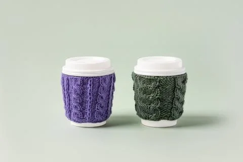Two cups for takeaway coffee Stock Photos