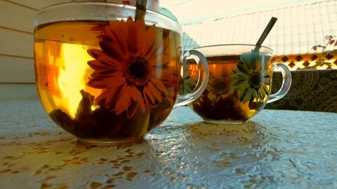 Two Cups Of Tea Stock Footage 93646757