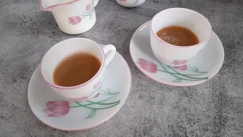 Two cups of tea Stock Footage 154198490