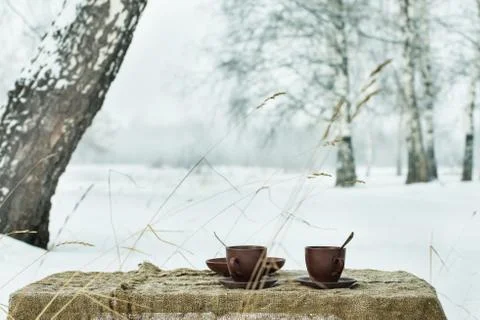 Two cups of tea Stock Photos