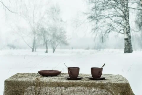 Two cups of tea Stock Photos