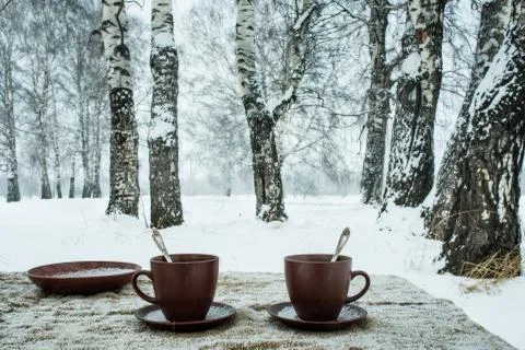 Two cups of tea Stock Photos