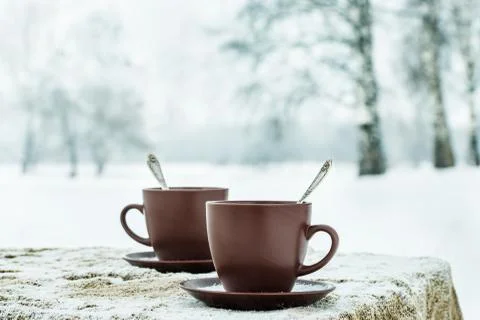 Two cups of tea Stock Photos