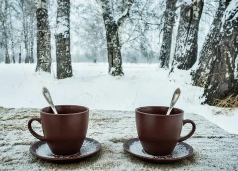 Two cups of tea Stock Photos