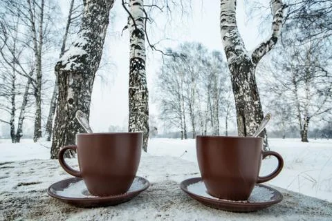 Two cups of tea Stock Photos