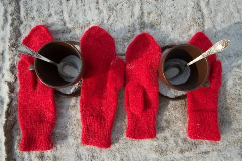 Two cups of tea Stock Photos