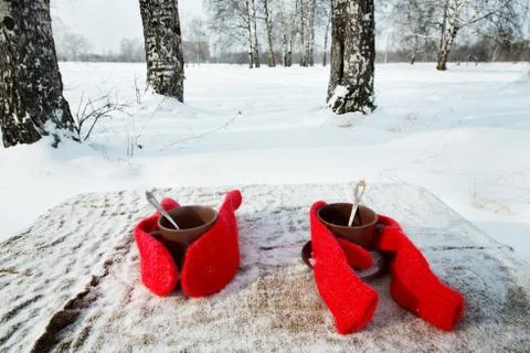 Two cups of tea Stock Photos