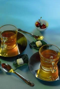 Two cups of tea Stock Photos