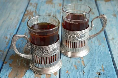 Two cups of tea on the table Foto stock