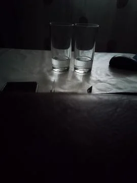 Two cups of water 스톡 사진