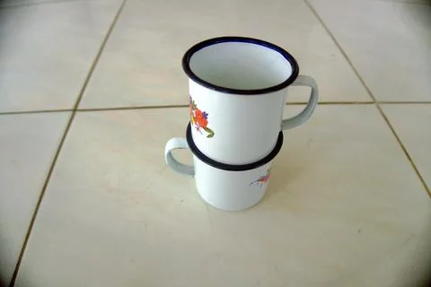 Two cups where drinks are stacked Stock Photos