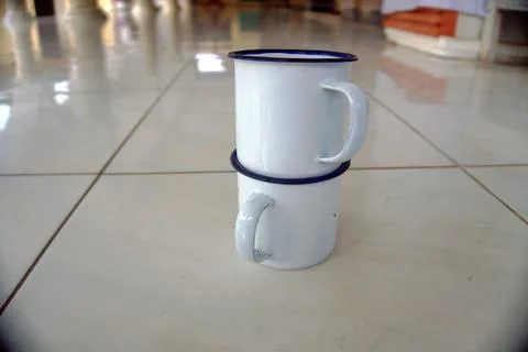Two cups where drinks are stacked Stock Photos