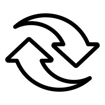 Two curved arrows rotating and exchanging positions Stock Illustration