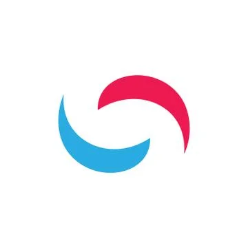 Two curves simple motion circle geometric logo vector Stock Illustration