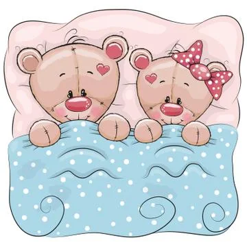 Two Cute bears Stock Illustration