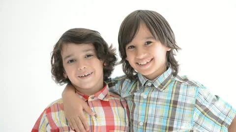 Two cute boys Stock Footage 21256323