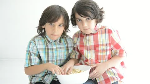 Two cute boys Stock Footage 21256381