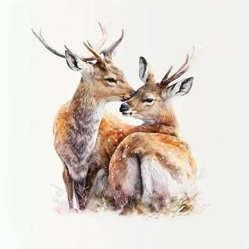 Two Cute Deers Stock Illustration
