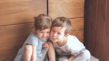 Two cute kids together Stock Footage 85595123