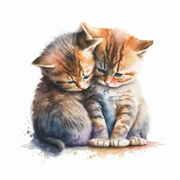 Two Cute Kittens Stock Illustration