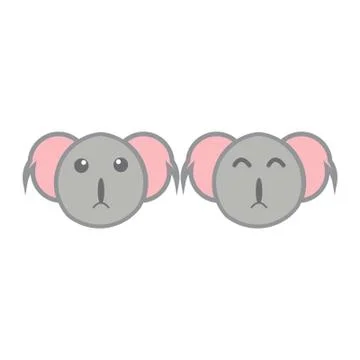 Two cute  koala head vektor design character Stock Illustration