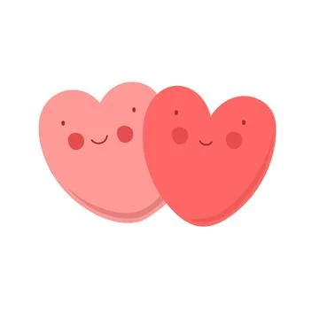 Two cute little hearts Vector illustration. Great for children cards, prints  Stock Illustration