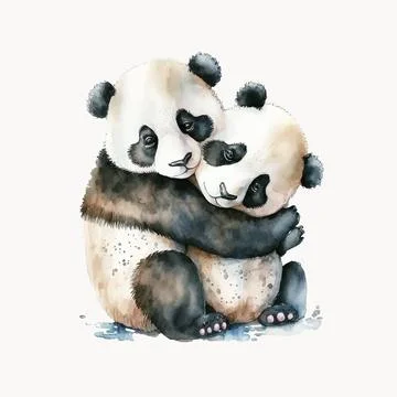 Two Cute Pandas Stock Illustration
