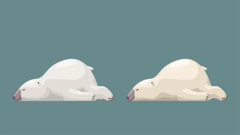 Two cute white bears on blue Illustrazione stock