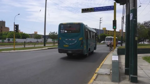 Two cyclists going against the traffic signs Stock Footage 150288848