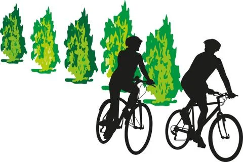 TWO CYCLISTS Illustrazione stock