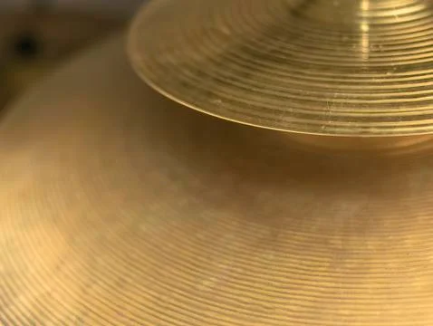Two cymbals of a drum kit. Splash and Crash. Stock Photos