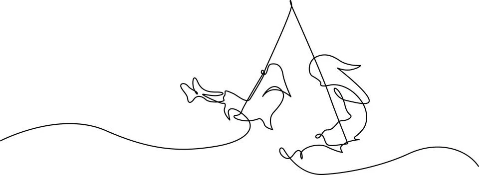 Two dancing dolphins jumping out of water Vector Stock Illustration