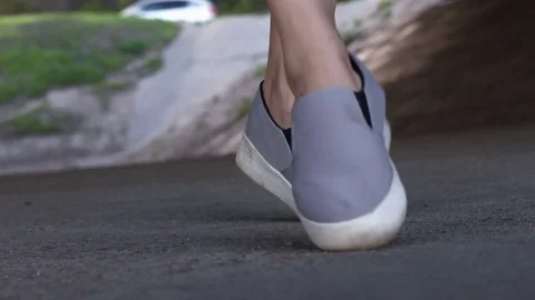 Two dancing female feet Stock Footage 77301844