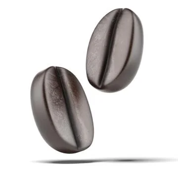 Two dark coffee beans Stock Illustration