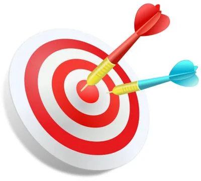 Two darts in the dartboard Stock Illustration