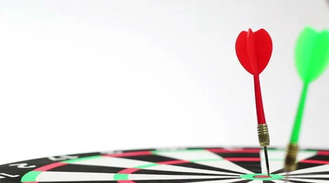 Two darts orbiting on dartboard Stock Footage 62263334