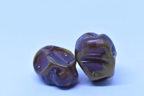 Two dates with white background.Dates isolated on white background Stock Photos