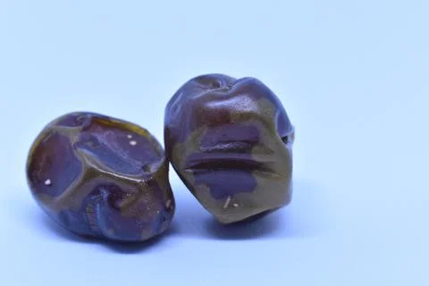 Two dates with white background.Dates isolated on white background Stock Photos