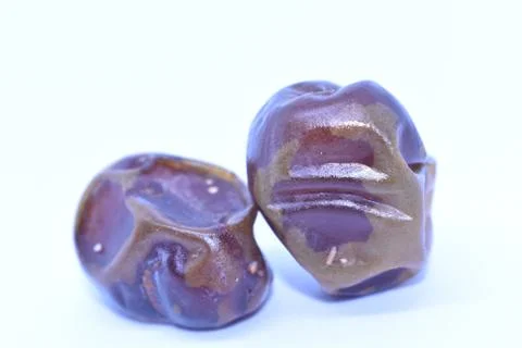 Two dates with white background.Dates isolated on white background Foto stock