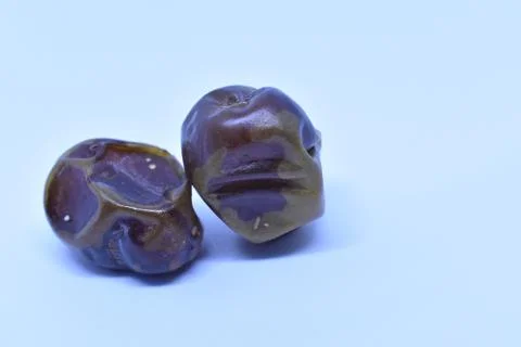 Two dates with white background.Dates isolated on white background Stock Photos